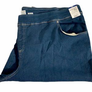 Terra & Sky Women Denim Capri 5X Tummy Control & Comfort Waist - NWT